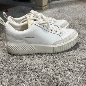 Sorel White Leather Sneakers